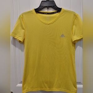adidas Yellow V-Neck Performance Tee #0656